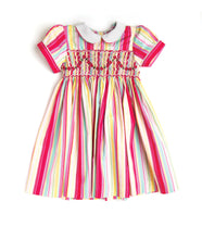 Load image into Gallery viewer, Midi Smocked Striped Dress - MiniSmock
