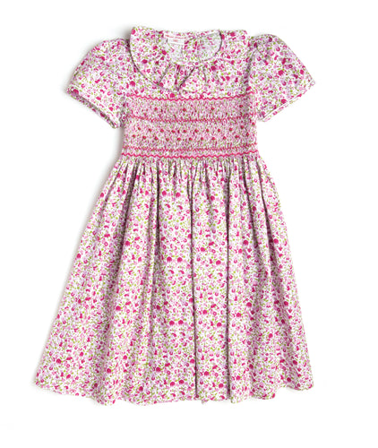 Midi Smocked Flower Dress - MiniSmock