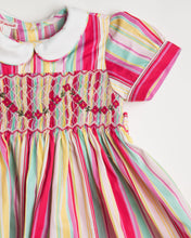 Load image into Gallery viewer, Midi Smocked Striped Dress - MiniSmock
