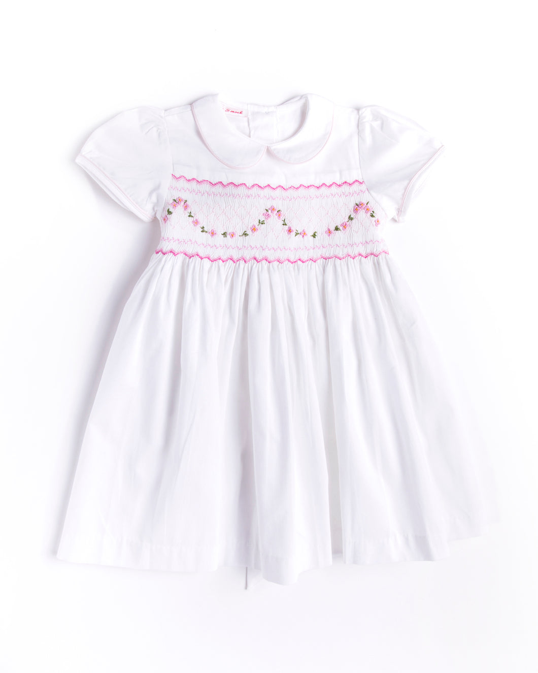 Long Smocked Pink Flower - MiniSmock